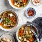 Brothy Oyster Mushroom Soup with Lemongrass and Tofu Recipe