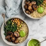 Kale Pesto Mushroom Pistachio Bowls Recipe