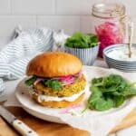Falafel Burgers with Dill Yogurt Sauce Recipe