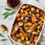 Butternut Squash Casserole with Sage, Cranberries, and Sourdough Breadcrumbs Recipe
