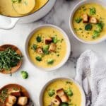 Vegan Broccoli Soup with Dill and Crispy Croutons Recipe