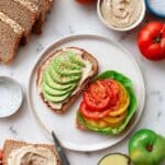 Heirloom Tomato Sandwich with Creamy White Bean Spread and Fresh Basil Recipe