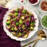 Balsamic Roasted Brussels Sprouts with Maple, Cranberries, and Pecans Recipe