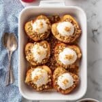 Baked Cinnamon Apples with Oat-Nut Topping and Vanilla Ice Cream Recipe